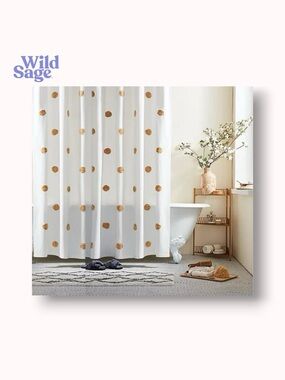 Wild Sage Esmaria linen shower curtain
